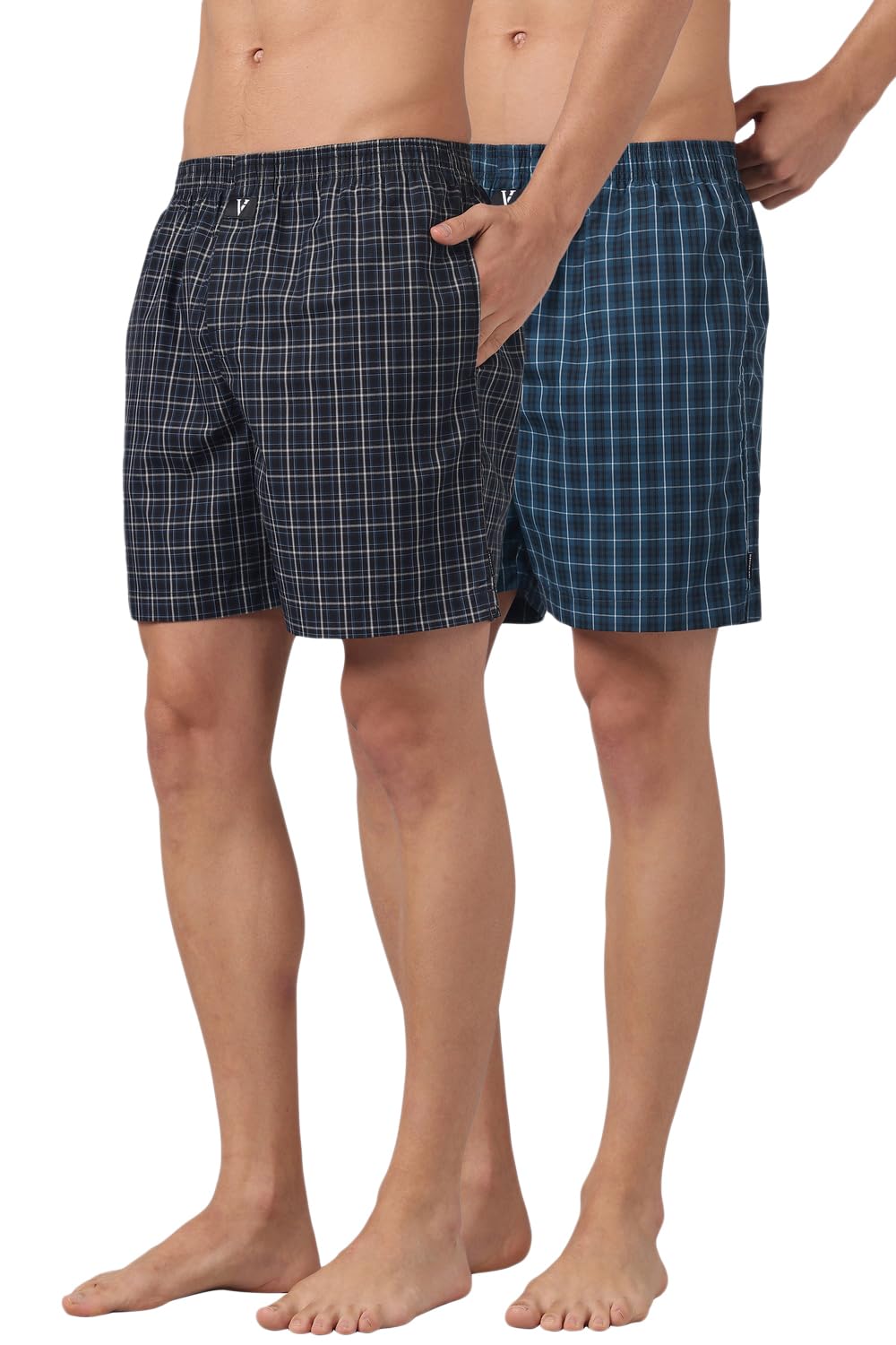 Men Assorted Pack of 2 Side Pocket & Superior Lustre Boxer Shorts-image-2