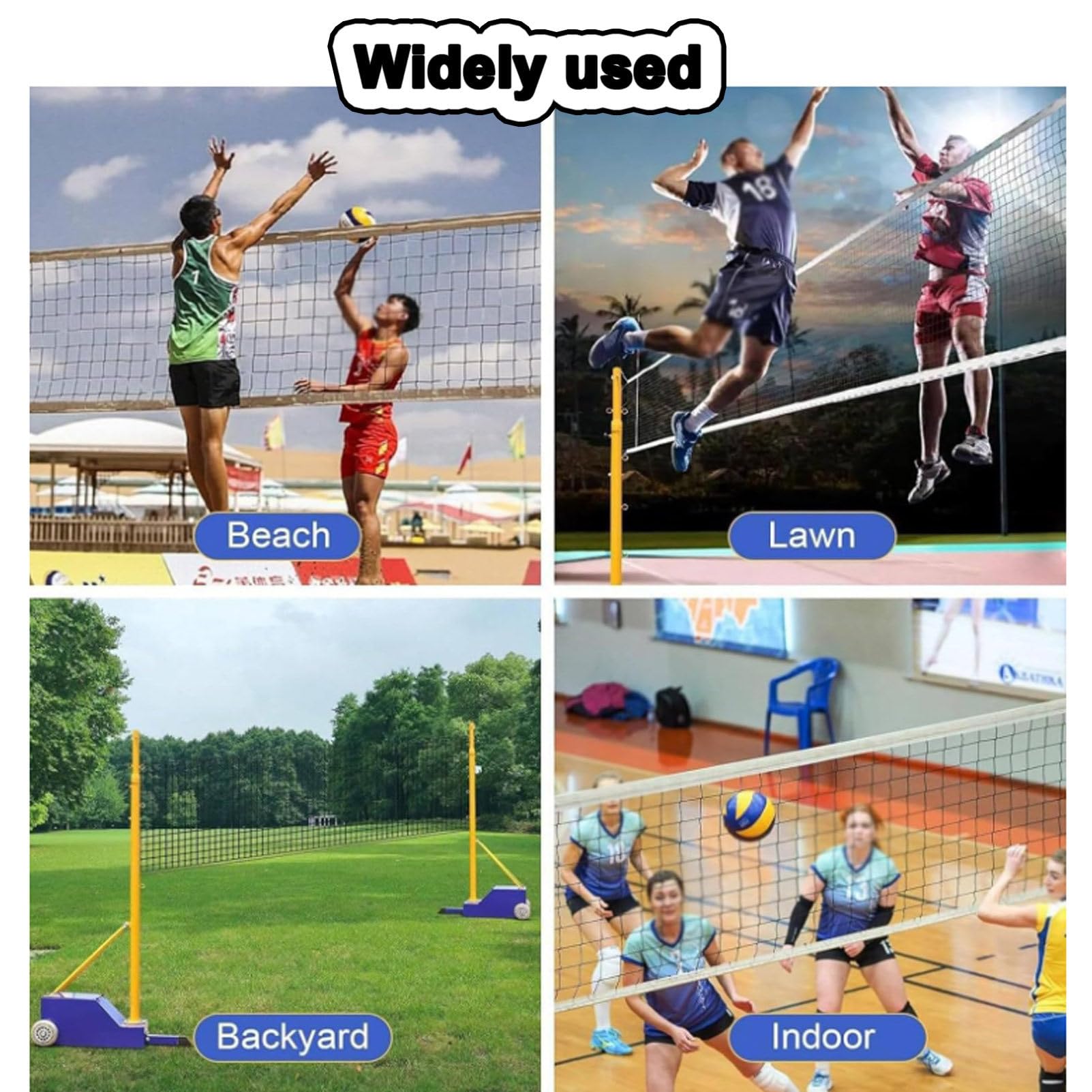 Rete da badminton portatile con ruote e base stabile per sport indoor e outdoor