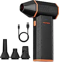 WOLFBOX MF50 - Plumero de ar elétrico sem fios de 11000 rpm, mini soprador ajustável de 3 engrenagens com carregamento rápido, soprador de pó para computador, teclado, casa, exterior e carro