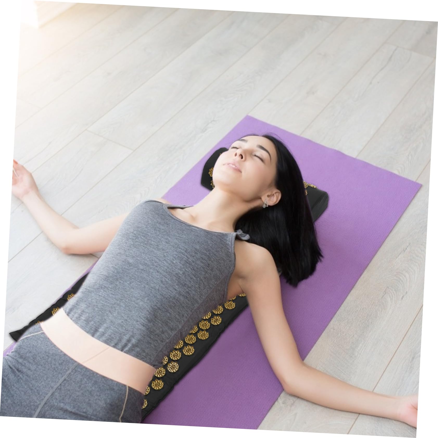 Juego de 2 Piezas de Esterilla de Acupresión con Almohada Masajeadora, Material de Algodón y Abs, Fácil Almacenamiento con Bolsa para Spa y Masaje para Dos