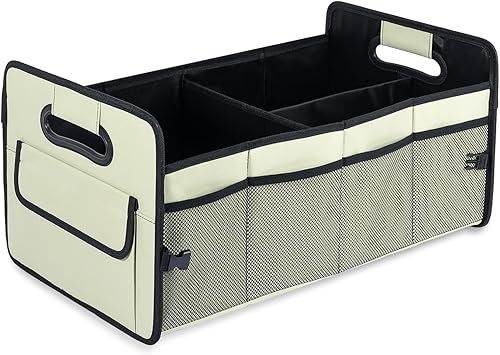 Miniatura 10 de JiatuA Organizador de maletero de automóvil con 8 bolsillos, plegable, multicompartimento, impermeable, correas ajustables para SUV, camión, sedán,