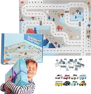 Tapete de jogo para carro - Tapete infantil durável,Tapete infantil para carro, tapete infantil para brincar, conjunto de veículos, tapete educacional para tráfego rodoviário, tapete para Xiaofeigun