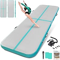 Vista 11 de Gymnastics Air Mat 8.2ft/10ft/13ft/16ft Inflatable Air Tumble Track Mat 4" Thick Tumbling Mat With Pump/No Pump for Training Tumble Yoga