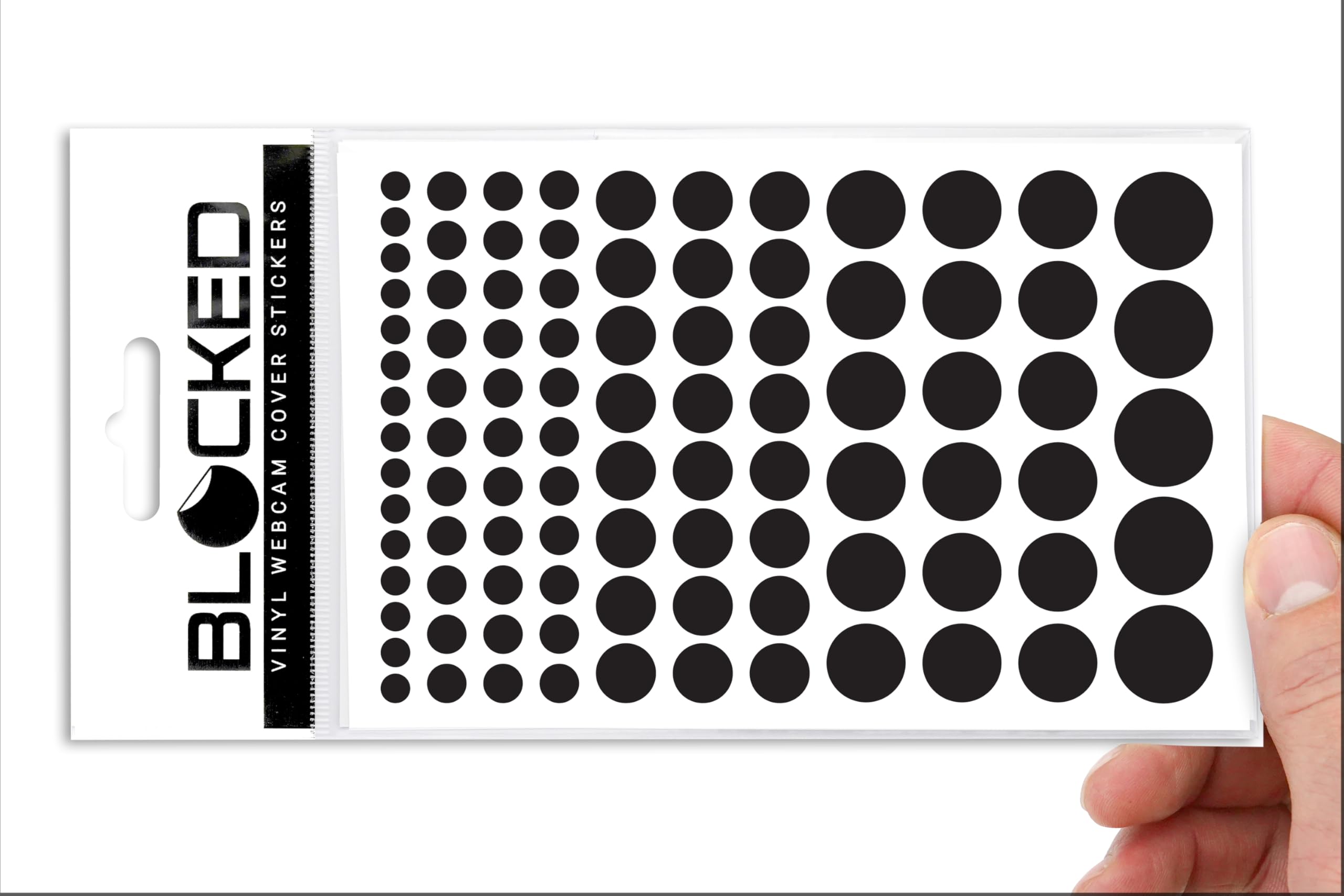 Stackable Webcam/Camera Vinyl Covers | 95 Low-Tack Restickable Webcam Sticker | 5-Sizes | Black 95-Pack (Muted Matte)-image-14
