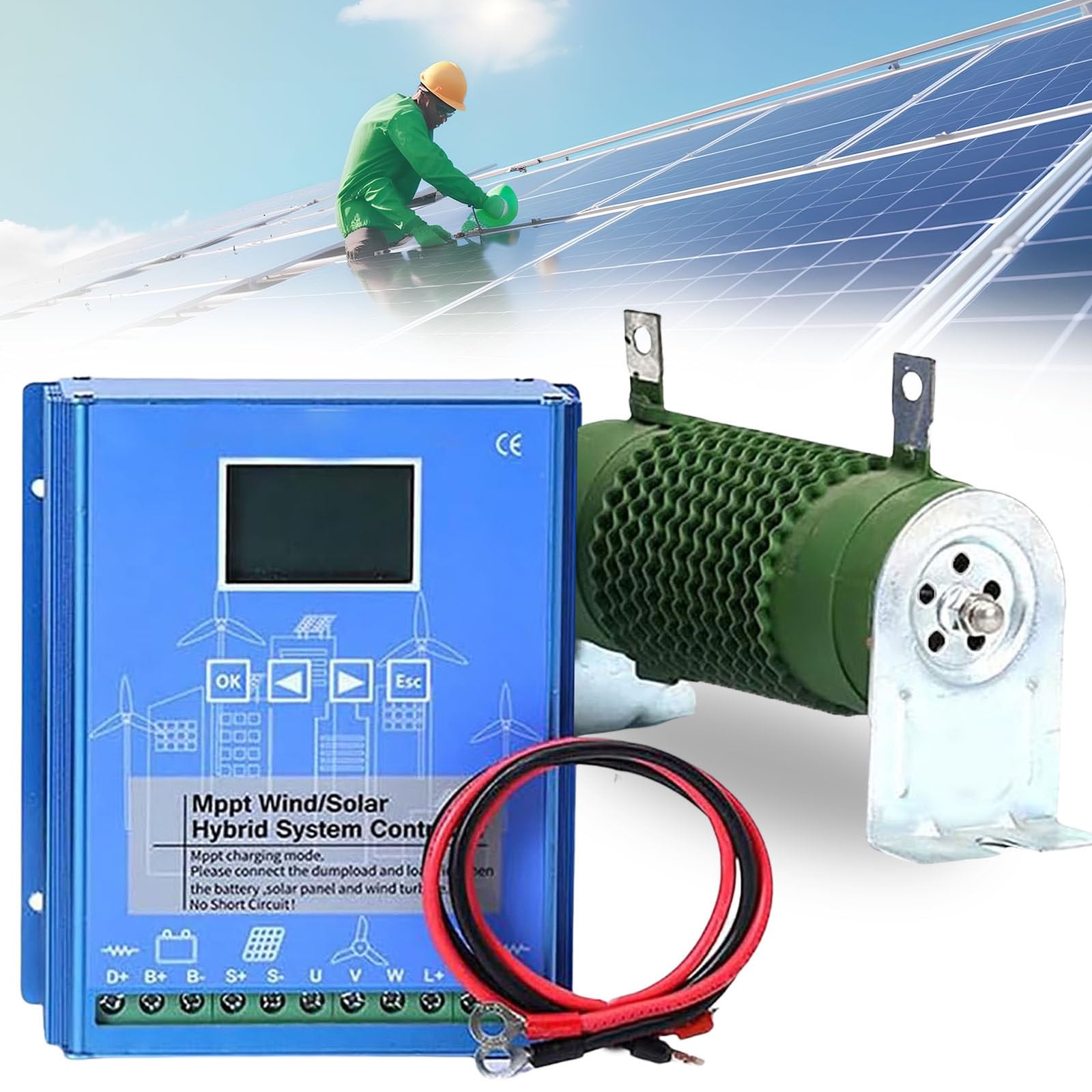 Hybrydowy kontroler wiatrowy solarny ekran LCD MPPT Charge Boost uniwersalne systemy generacji poza siecią, do turbiny wiatrowej, ładowarka akumulatora