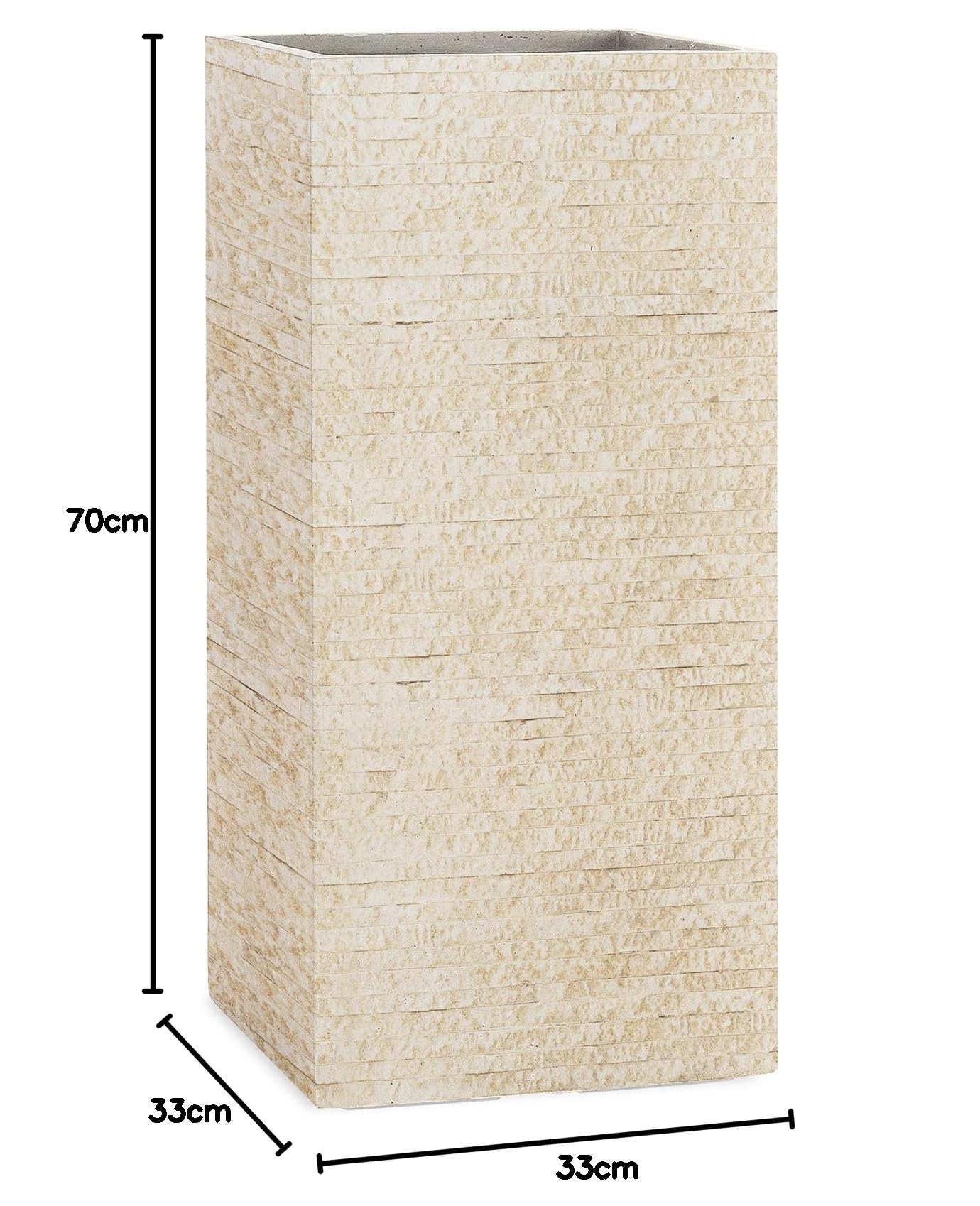 Pflanzwerk® Pflanzkübel Tower Antik Sand 70x33x33cm *Frostbeständiger Blumenkübel* *UV-Schutz* *Qualitätsware*
