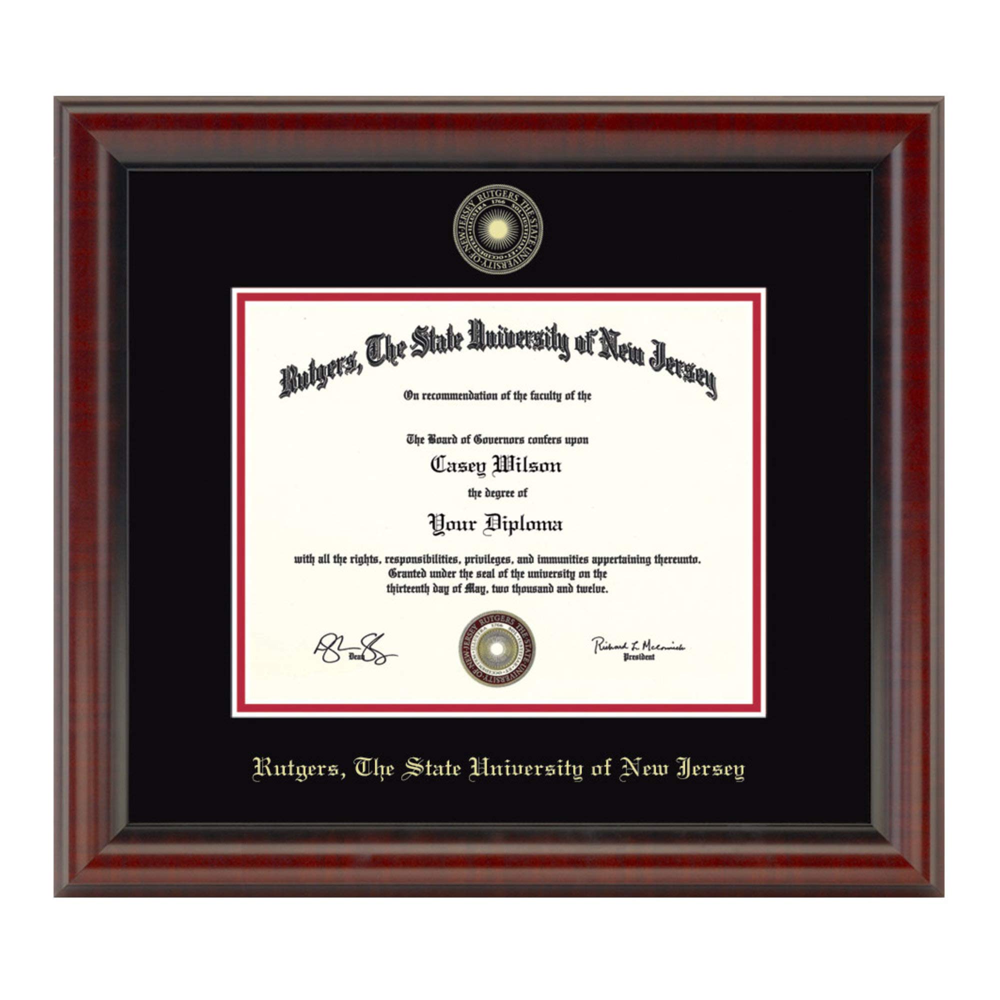 M. LA HART Rutgers University Masters/PhD Diploma Frame, The Fidelitas