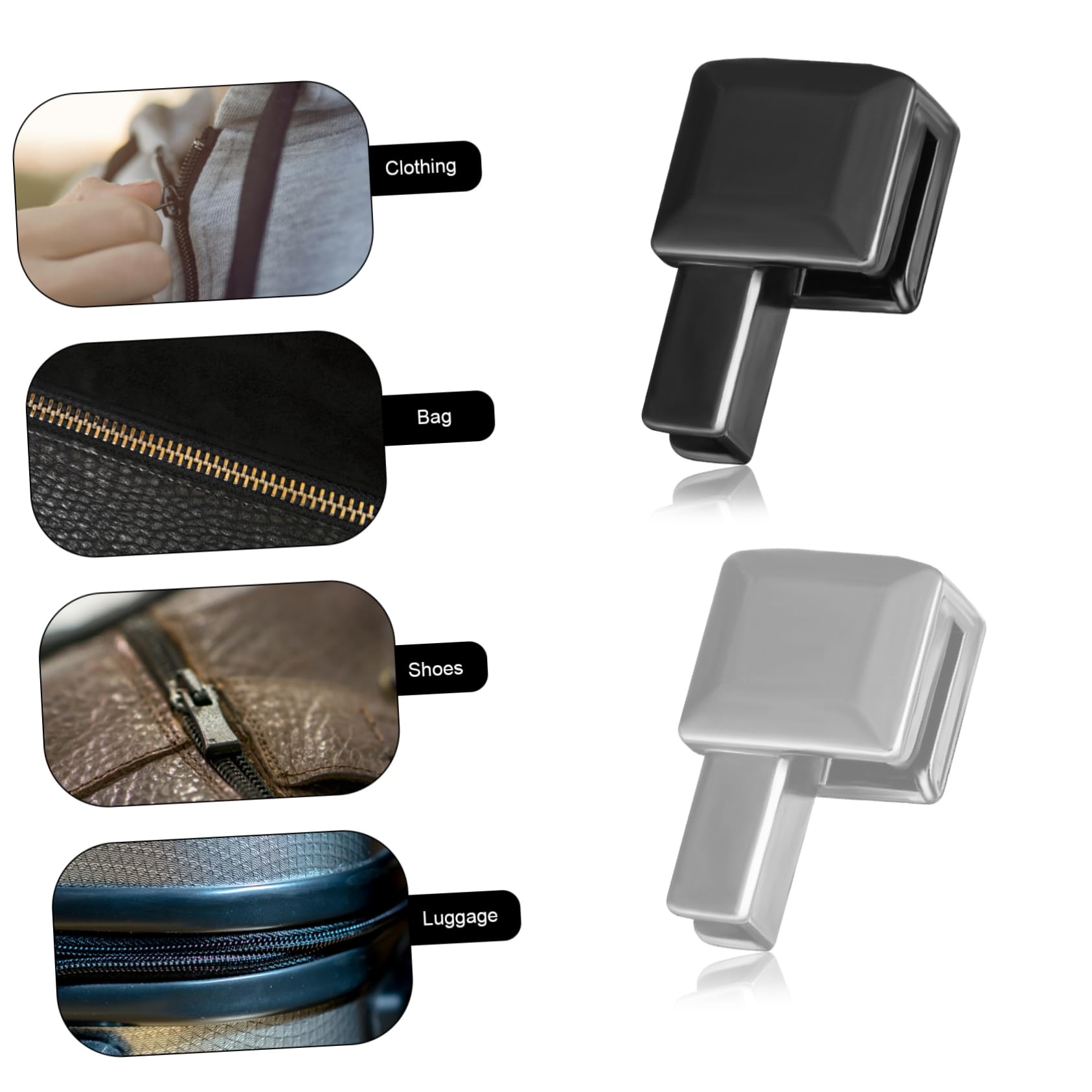 HOODANCOS 5piezas Kit De Reparación De Cremalleras De Pines De Inserción Metálicos Tapones y Accesorios Para Ropa Chaquetas y Mochilas