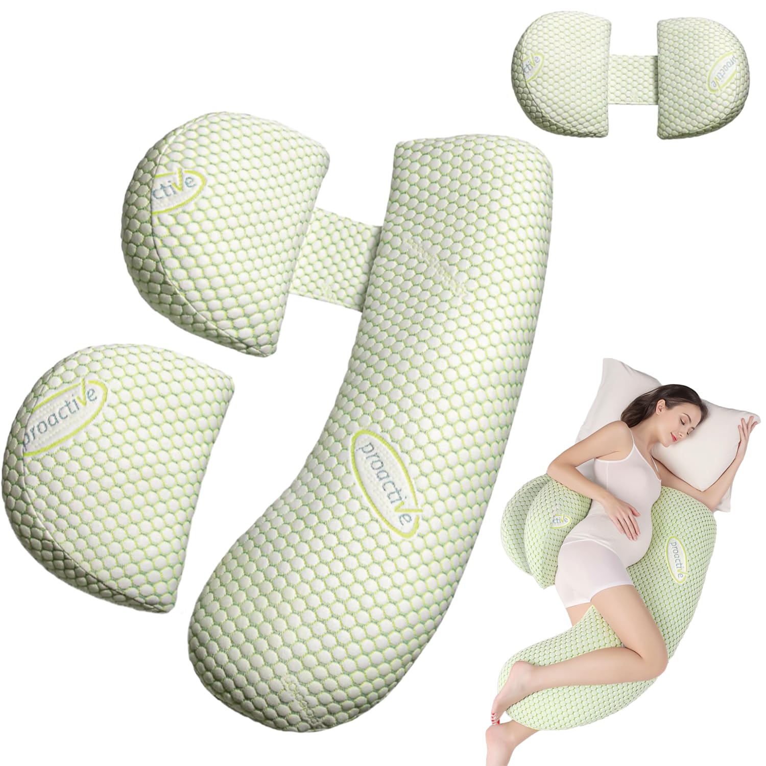 YZCCtixi Pregnancy Pillow for Women - Full Body Maternity Pillow for Back & Hip Support, Removable Soft Cover for Side Sleeper Comfort