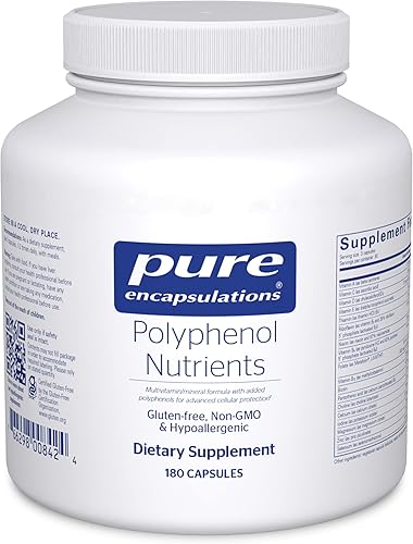 Pure Encapsulations Nutrientes de polifenol  Fórmula multivitamínicomineral densa de nutrientes hipoalergénicos, 180 cápsulas