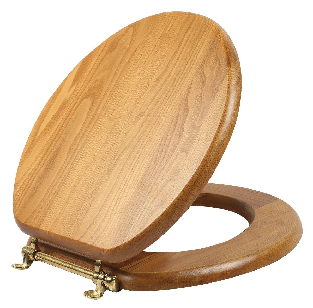 Design House 561241 Dalton Round Toilet Seat, Concealed Screws, Honey Oak Finish, One Size