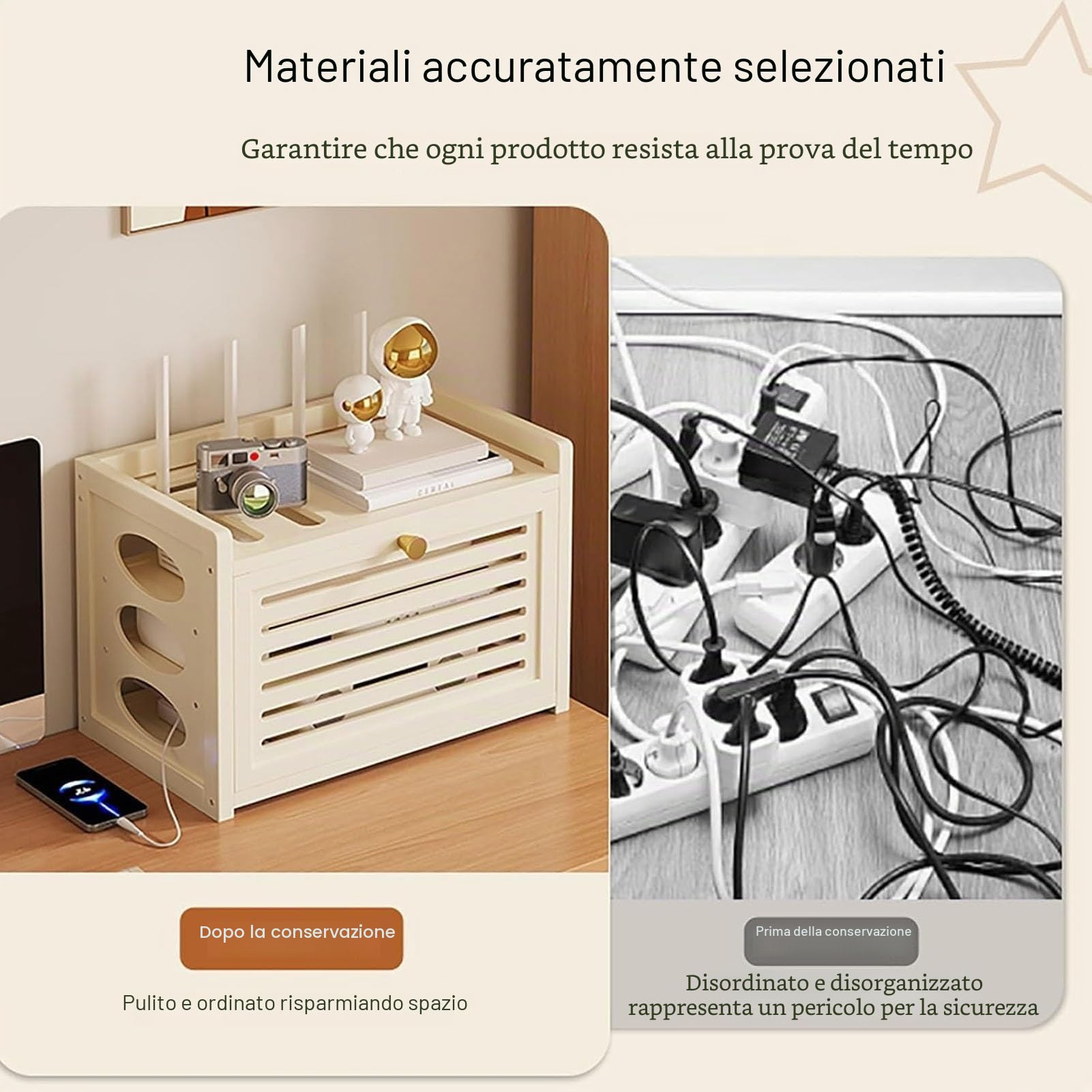 WiFi Armadio per Router, Scatola Portaoggetti per Router WiFi, Mobiletto Porta Modem Router, Mobiletto Portaoggetti Indipendente da Pavimento(White,30.5x28cm/12x11in)