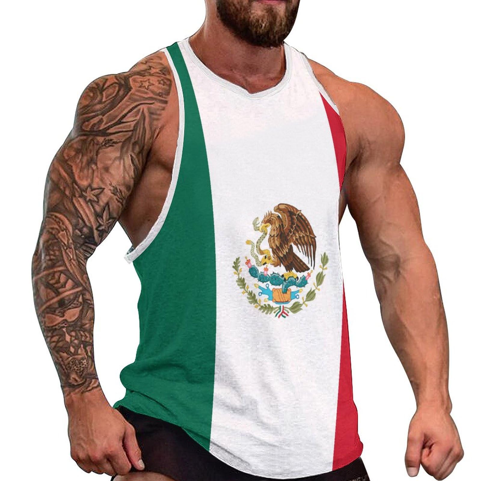 Comfortable and Lightweight Mens Vests, Mexican Flag Vest for Daily Wear, Sports, Gym