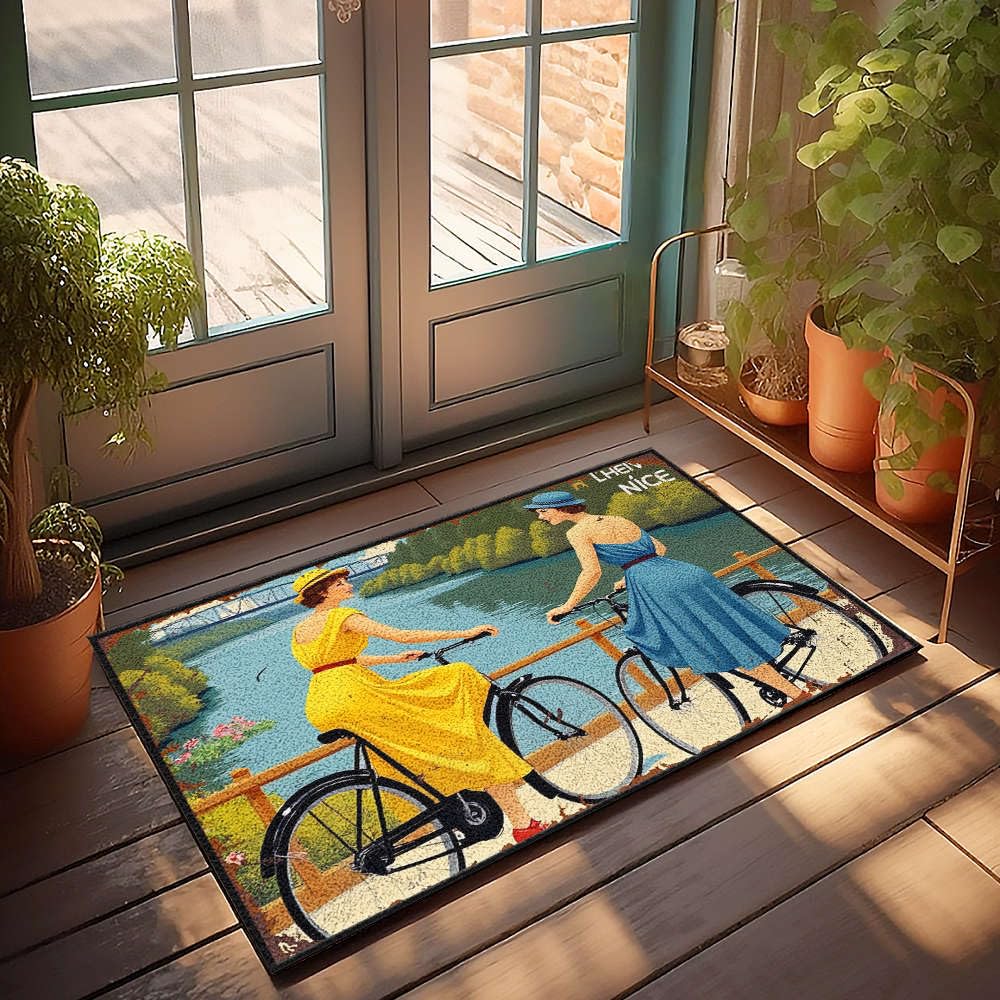 Paillasson extérieur rétro 65x90 pour porche et bar tapis de porte entrée chic