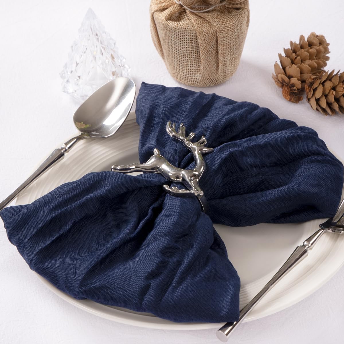 Cloth Napkins Set of 60 21"x21" Reusable Cheesecloth Napkins Navy Blue