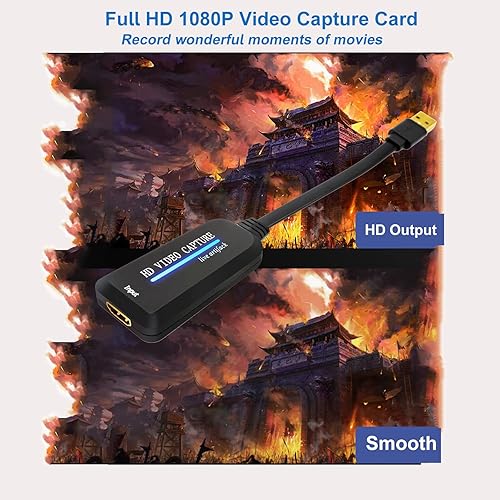 Miniatura 6 de Tarjeta de captura de video HDMI tarjeta de captura 4K HDMI a USB adaptador para juegostransmisión en vivograbadora de TV color negro