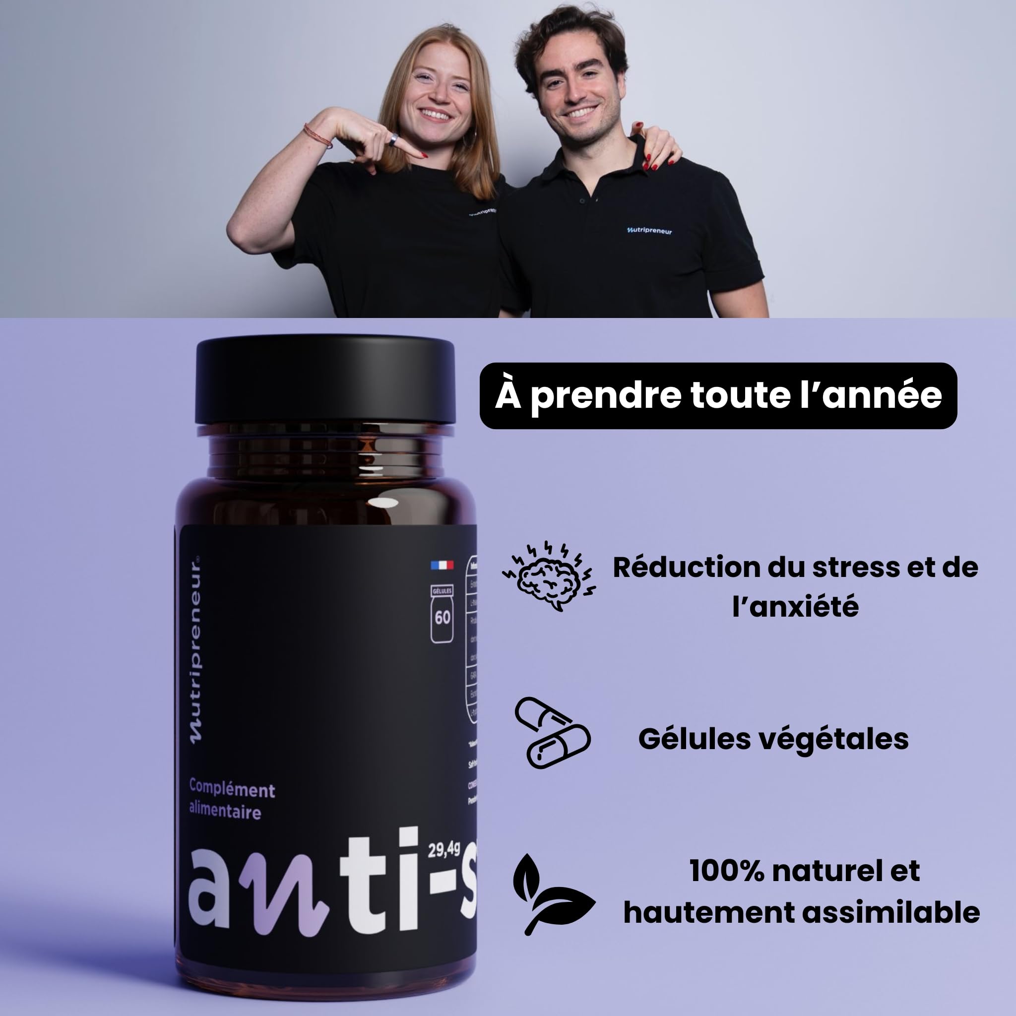 Anti-stress - 3 mois - Extrait de Safran, Rhodiola, L-théanine, Gaba, L-tryptrophane, Pavot de californie (3)