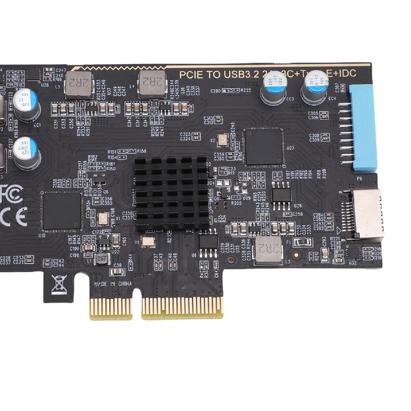Fabater Karta rozszerzeń USB 3.2 Gen 2 Skutecznie łączy Wiele urządzeń dla Użytkowników Systemów i za pomocą 5-portowego Adaptera PCIe