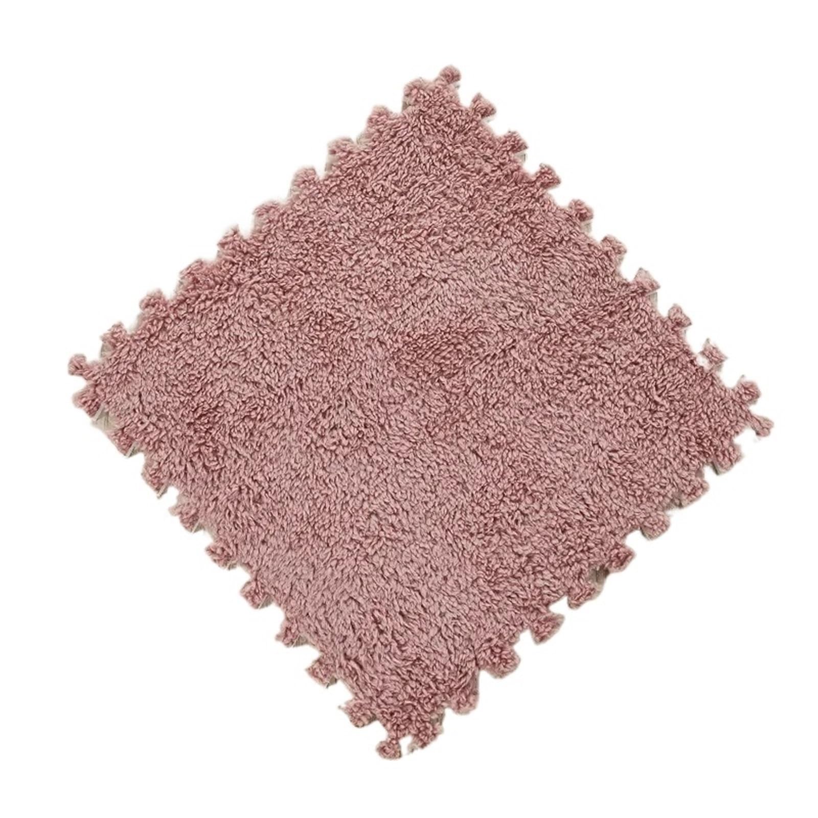 Pluszowa mata puzzlowa, Pluszowa mata podłogowa z pianki Puzzle Łączące się płytki 30x30x1cm Wielokolorowa(Color 23)