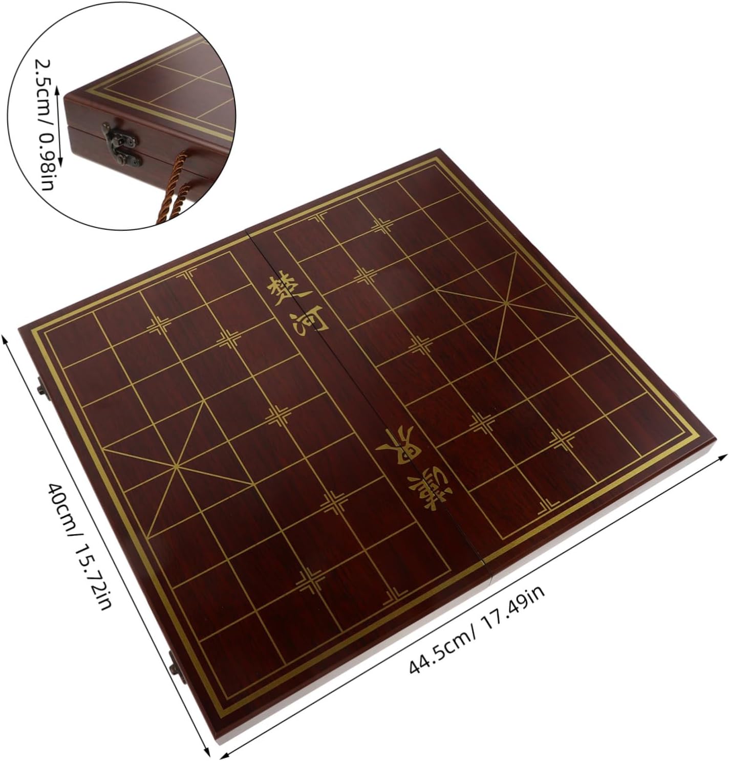 Elegant Chinese Chess Set Wooden Chess Game Dual-Function Storage Box for Adults Portable Wooden