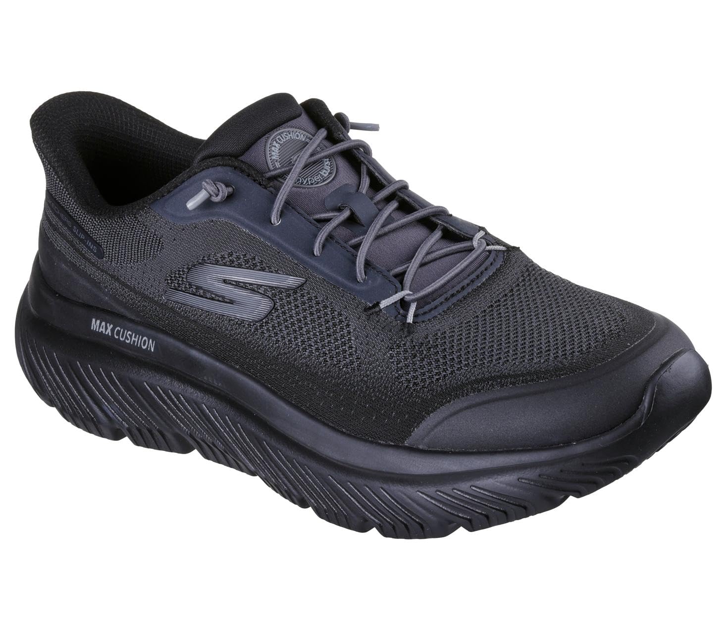 Skechers Men's Go Walk Max Cushioning Hyper Burst Zoltar Sneaker, Black Textile/Trim, 7 UK