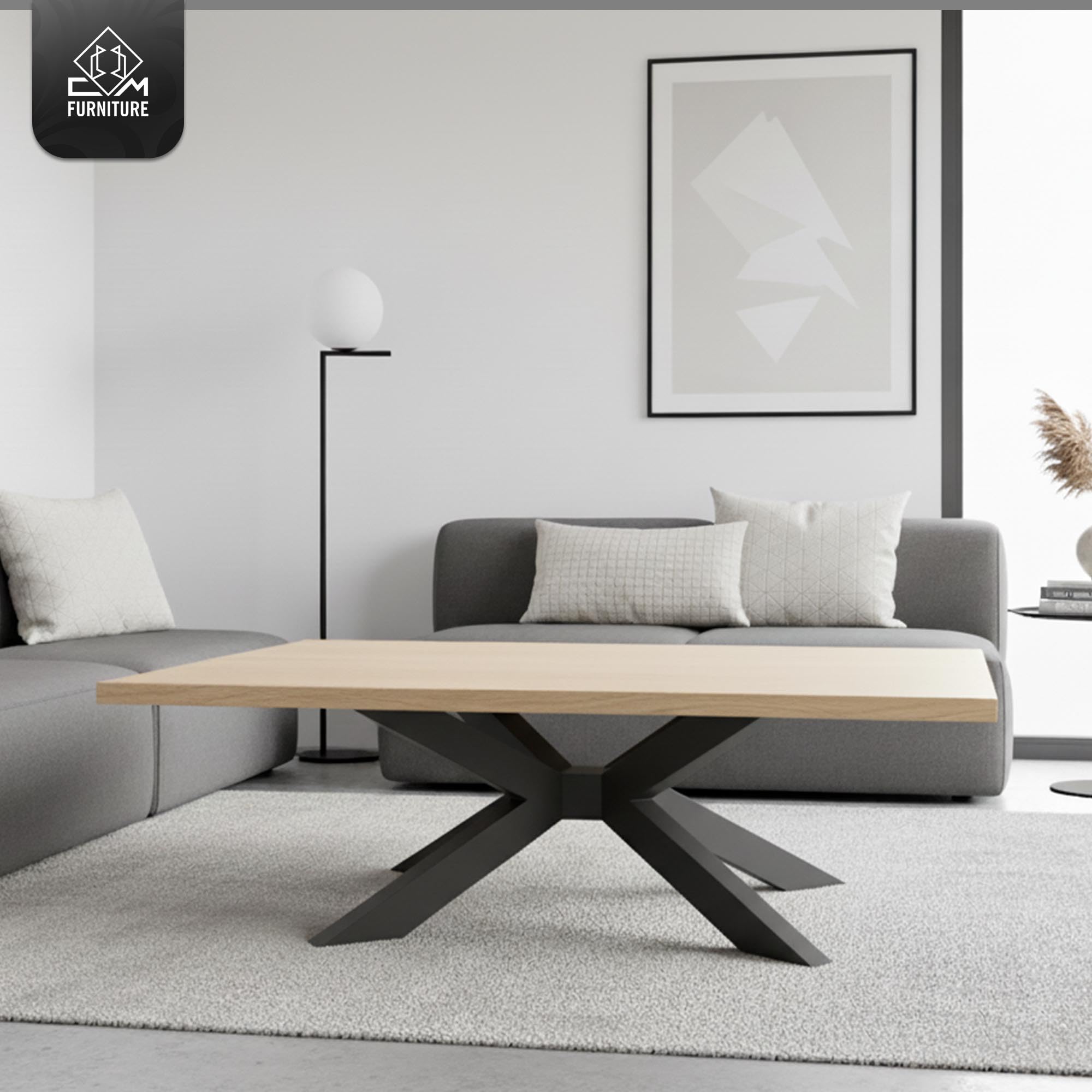 Pied de Table Basse Metal Spider Mikado Style Noir