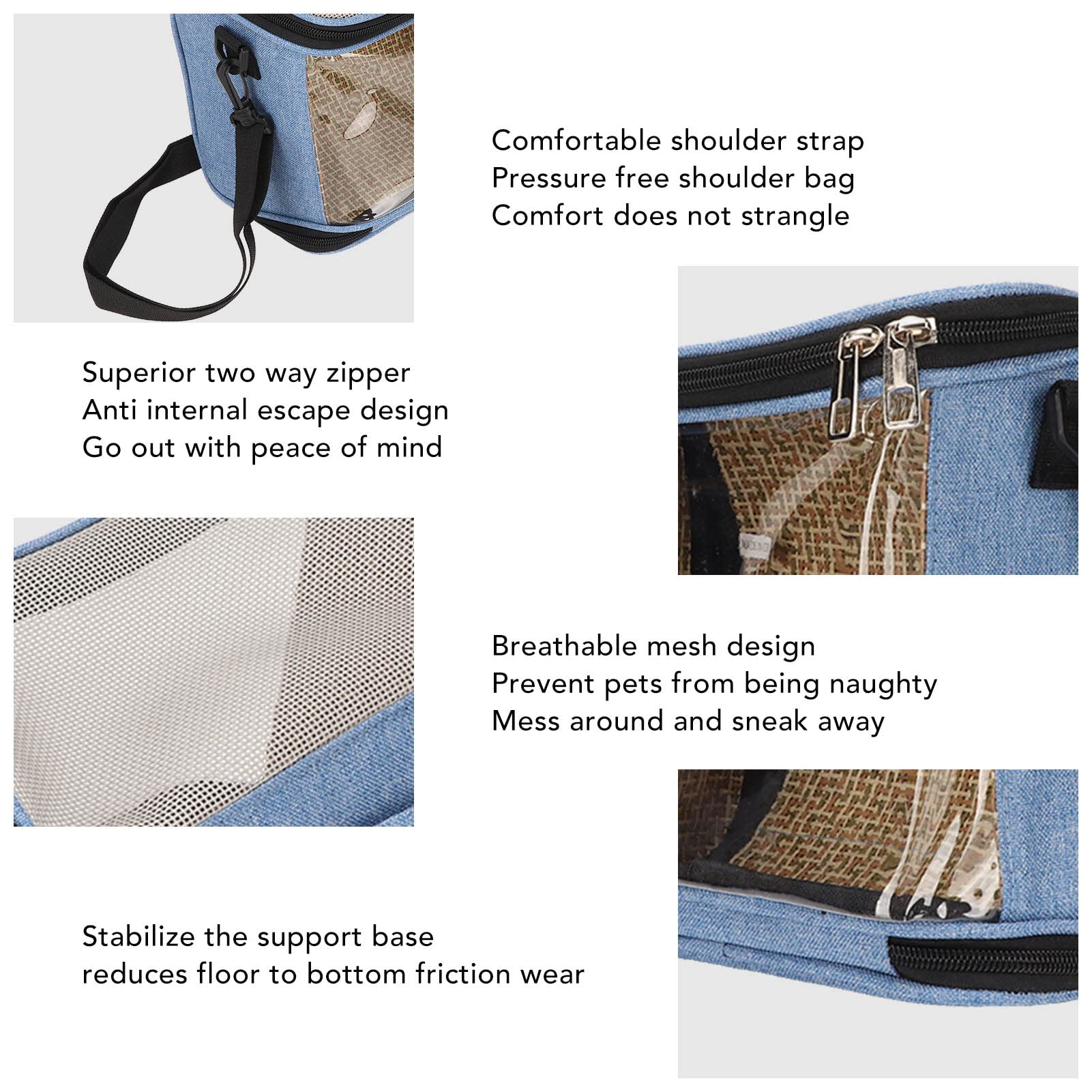 Zerodis Bolsa de Transporte para Periquitos, Jaula de Viaje Transparente, Portátil y Ligera, Transpirable, para Cacatúas, Azul