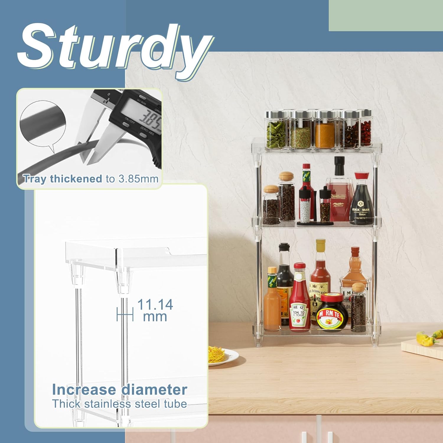 Multi-Functional Plastic Shelf, 3-Tier, Anti-Slip, Easy Assembly, 30cm x 30cm x 10cm, Ideal for Organizing Cosmetics, Perfumes, Soaps, Lotions, and More - Image 4