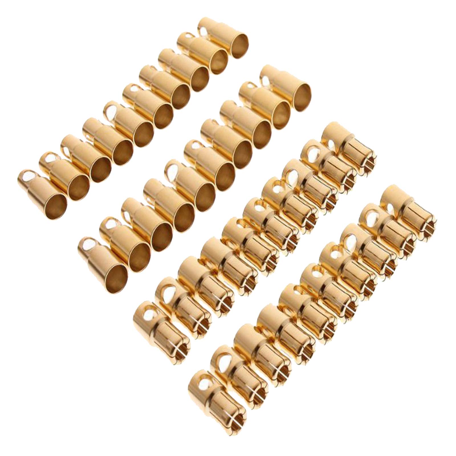 Yiqigou 20 Pairs Gold Plated 6.0mm 6mm Banana Plug Bullet Male Female Connector for RC Motor ESC Lipo Battery (6mm)