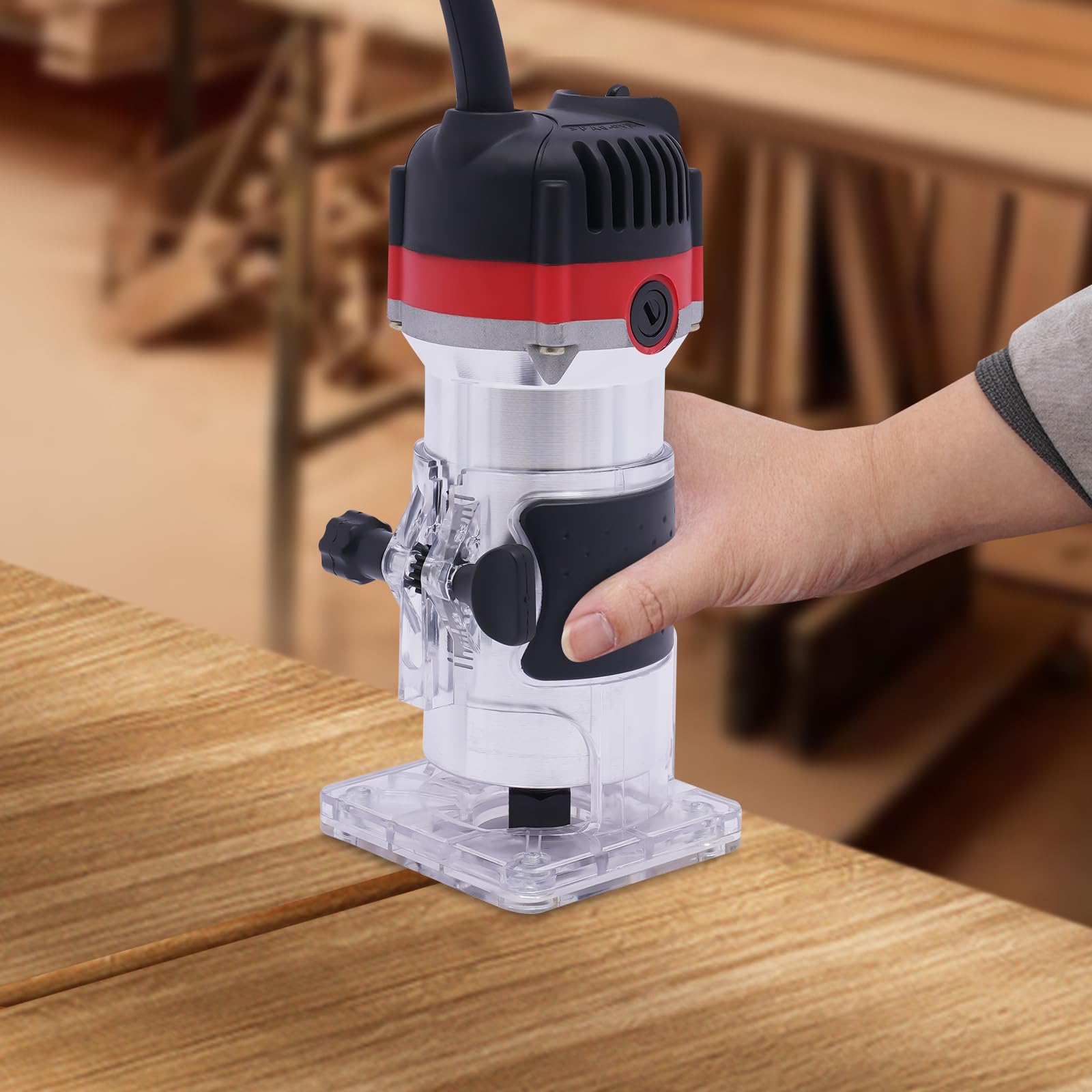 Fresadora eléctrica de madera, 220 V, 800 W, 30000 r/min, fresadora multifunción para bordes de madera, recortadora eléctrica para fabricación de muebles
