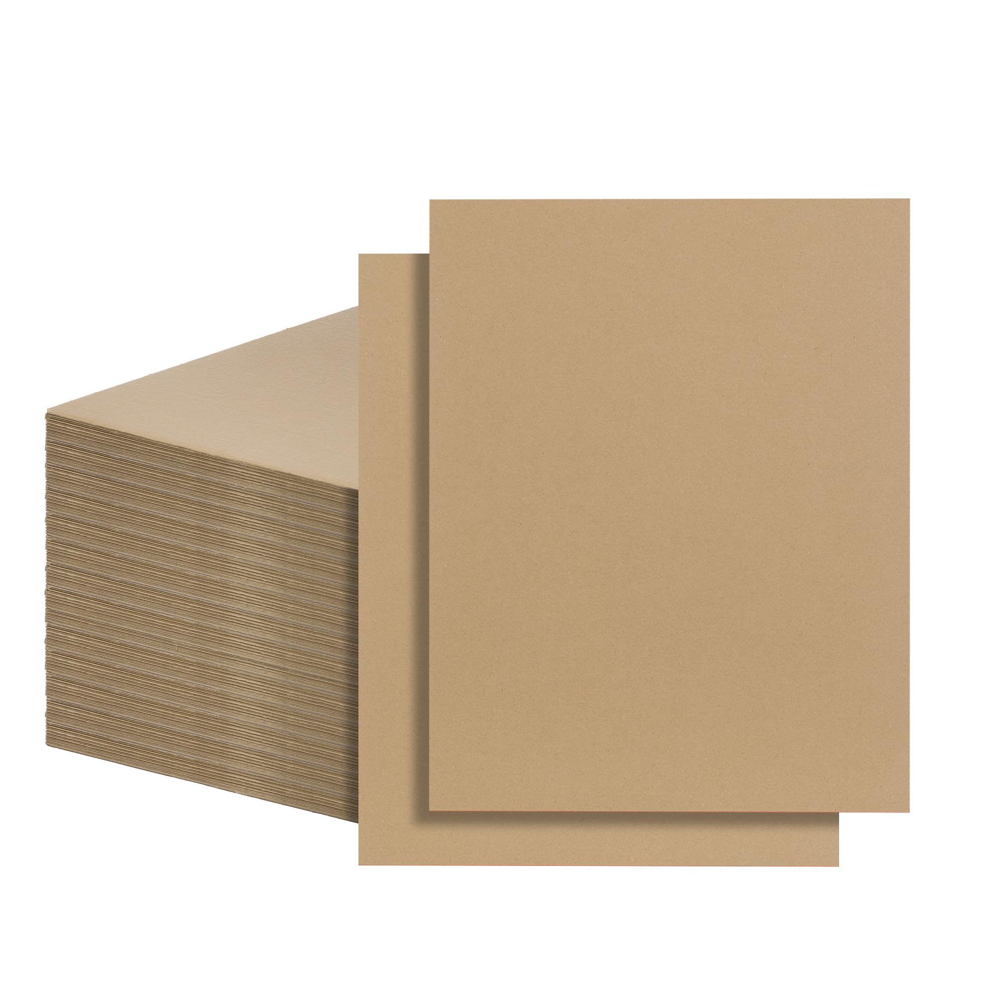 FARRAY 100 Pack 11x14 Inch Corrugated Cardboard Sheets, 1.8mm Thick Brown Kraft Cardboard Backing, Bulk Flat Cardboard Inserts Filler Pads for Packing, Shipping, Mailers, Crafts
