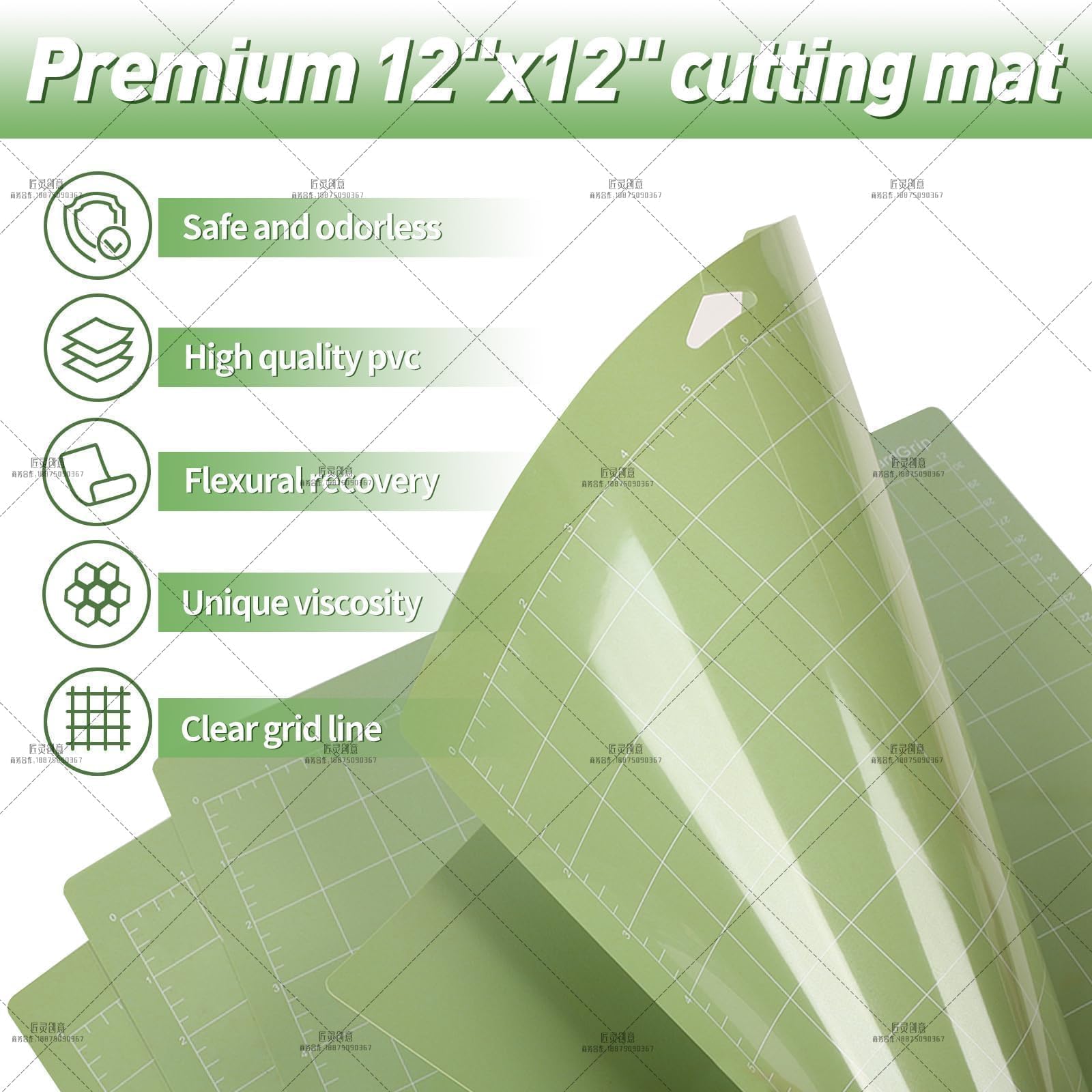 4 Tappetini Da Taglio 30x30 Cm Per Cricut - Verde, Per Carta, Cartoncino, Vinile, Con Accessori - Foto 8