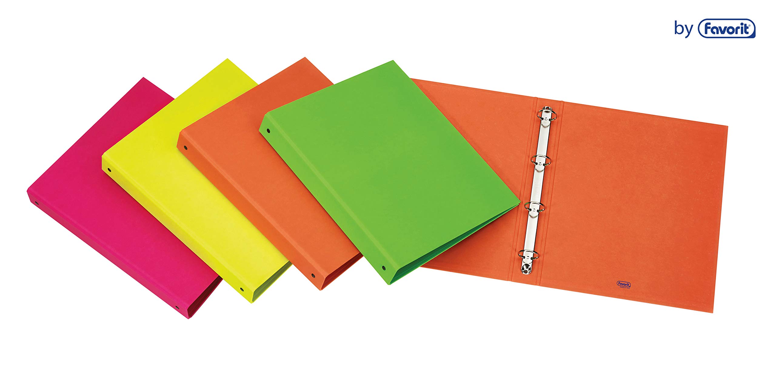 Raccoglitore Ad Anelli Favorit Sprint 22x30cm - 4 Anelli Da 30mm, Cartone Plastificato Rosa, Per Fogli A4