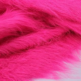 MekUk Tejidos de piel artificial Tela de piel sintética de 180 × 50cm, tela de piel sintética de pelo largo de Color sólido for manualidades, decoración, alfombras de accesorios de fotografía(4 Rose R