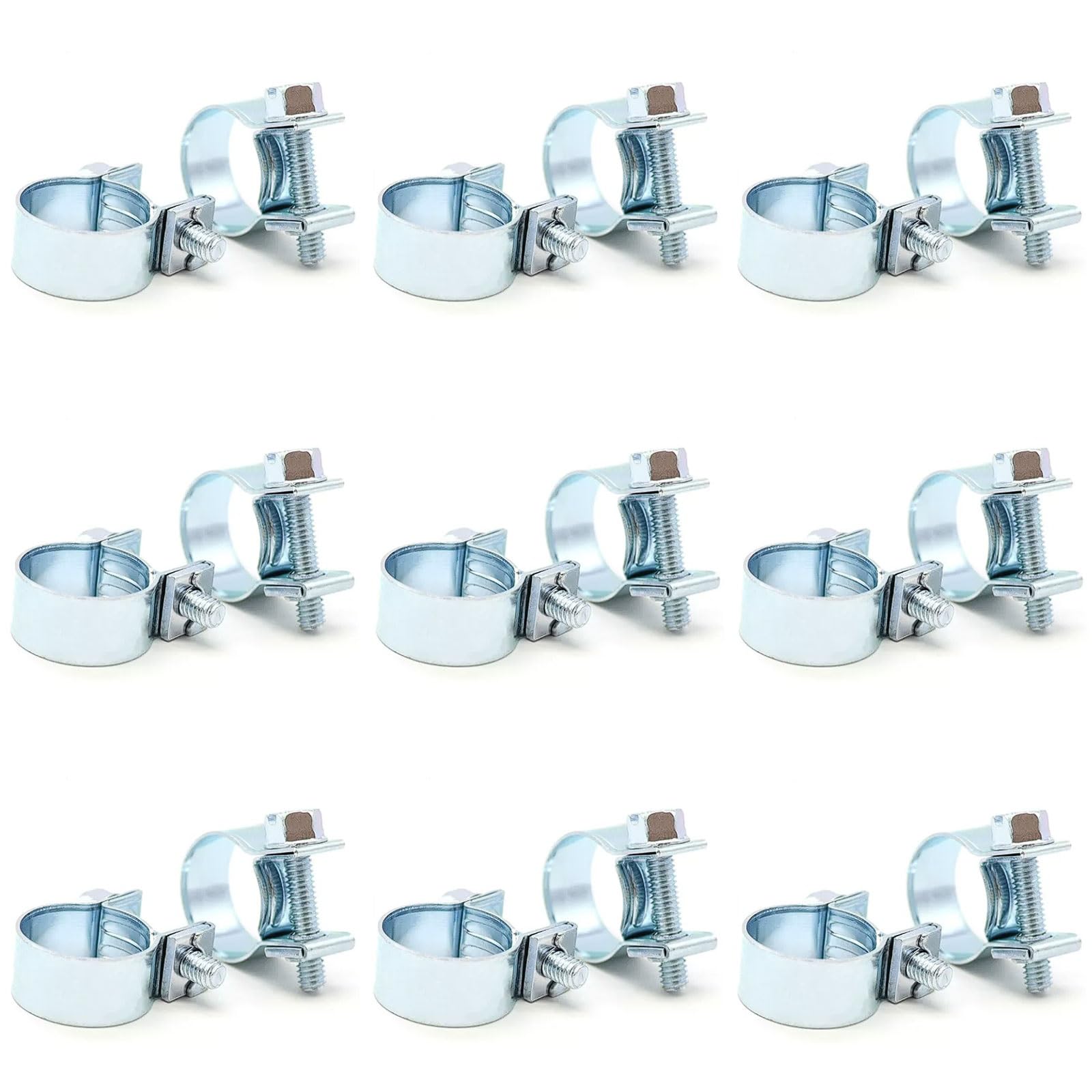 Esmen Uae One Color Galvanized Iron High-Strength Hose Clamps, 18 Pcs Pipe Clamps And Water Pipe Fixing Clips, Pipe Coils Tightening Clamps Tube Fittings(Φ11-13)