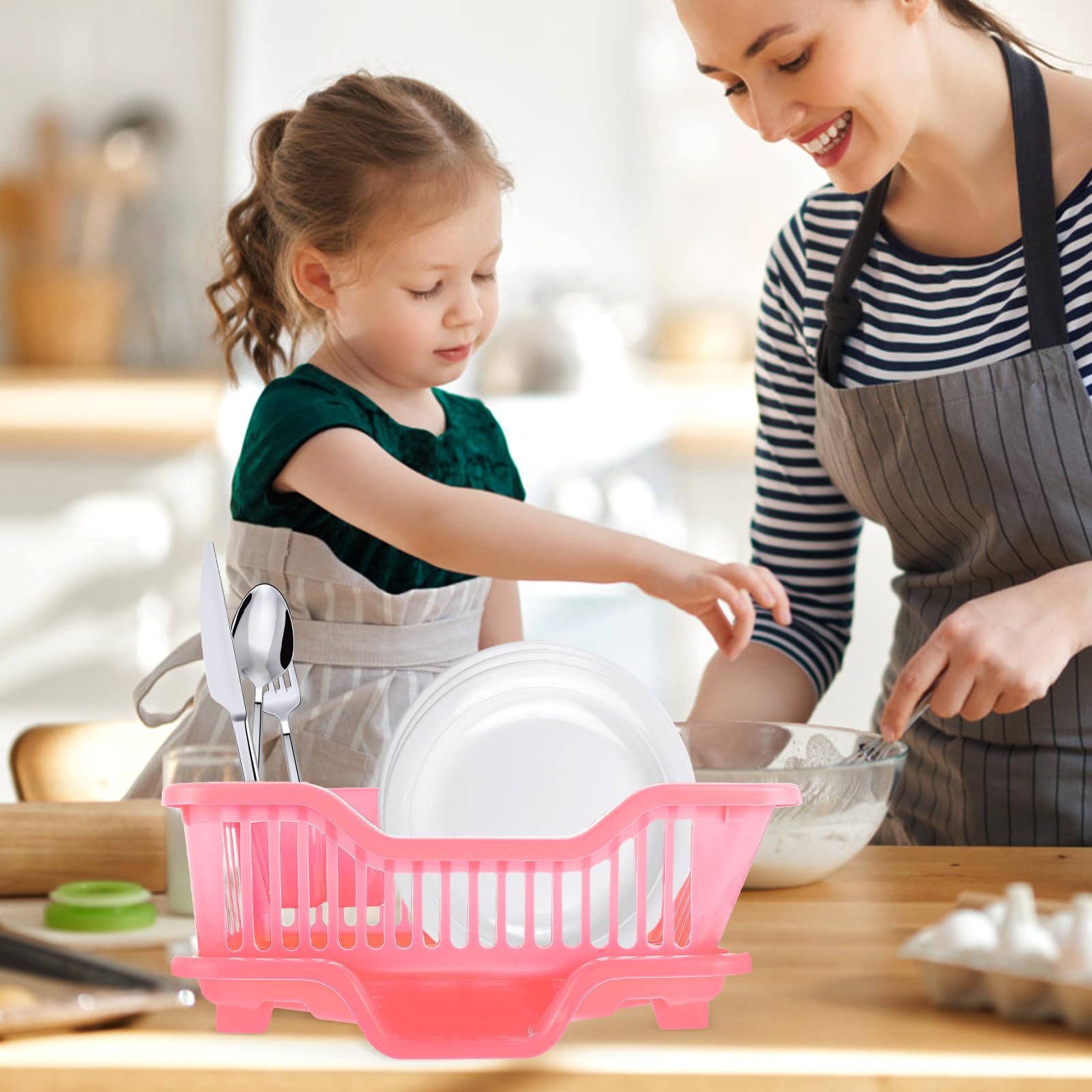 SHINEOFI Großer Geschirrkorb aus Abs mit Abflussdesign und Großer Kapazität Schmaler Küchengerät Abtropfständer für Küchenutensilien und Teller in Hotels und Restaurants