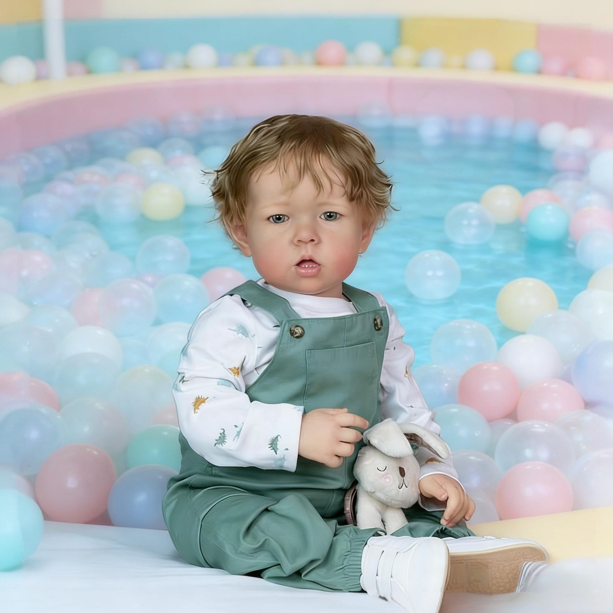 RXDOLL Real Life Reborn Baby Dolls silikonowy winyl na całe ciało, 50 cm, realistyczne lalki dla niemowląt, chłopiec, Liam, realistyczne noworodki, maluch, lalka z brązowymi włosami, prezenty