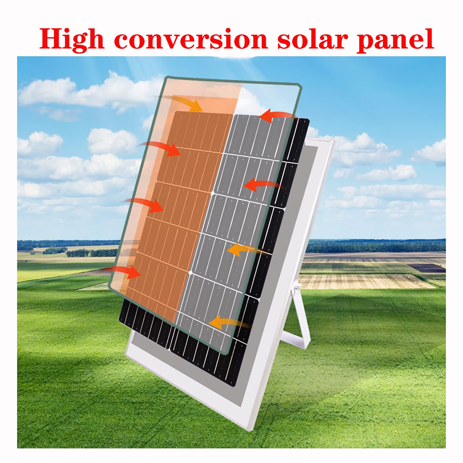 Lampa solarna IP67 wodoodporna, solarna lampa powodziowa ogrodowa droga do domu o wysokiej jasności, roczny 0 rachunek za energię elektryczną 300 W, 400 W (100 W, czarna)