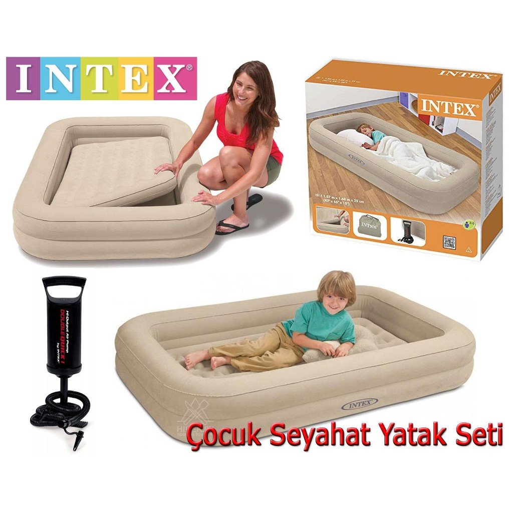 intex 66810 cocuk sisme yatak seyahat yatak seti amazon com tr spor ve outdoor