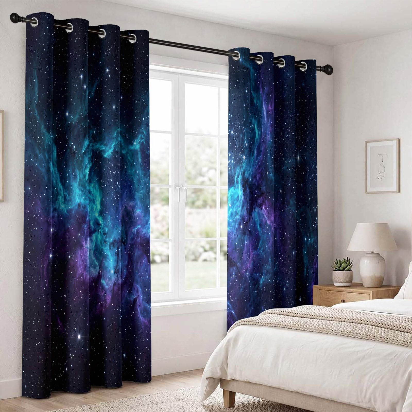 Gwiazdy Wszechświat Galaktyka Zasłony zaciemniające 117L X 183H cm