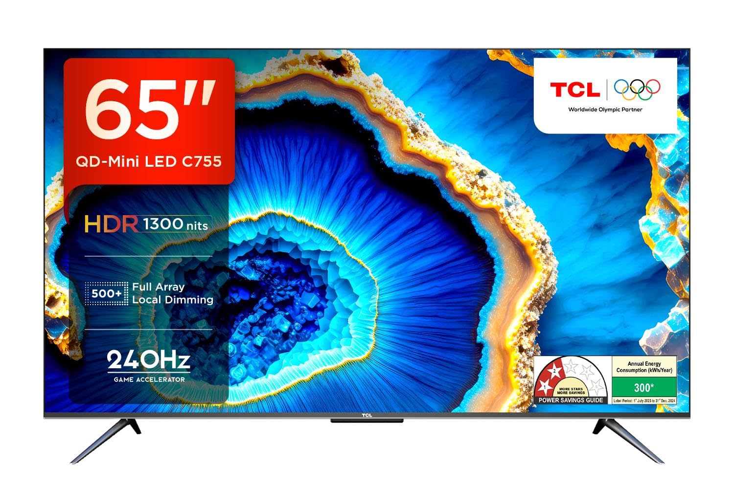 【新品・未使用】TCL GoogleTV TCL 164 cm (65 inches) 4K Ultra HD Smart QD-Mini LED Google TV