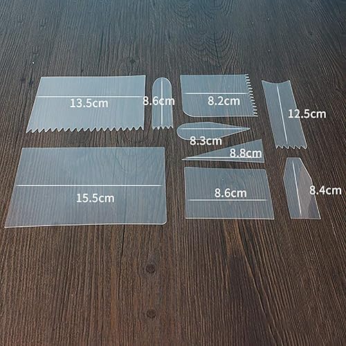 Miniatura 3 de 18 piezas de raspador de crema transparente flexible para tartas, glaseado, espátula de pastelería, suministros de decoración de pasteles,
