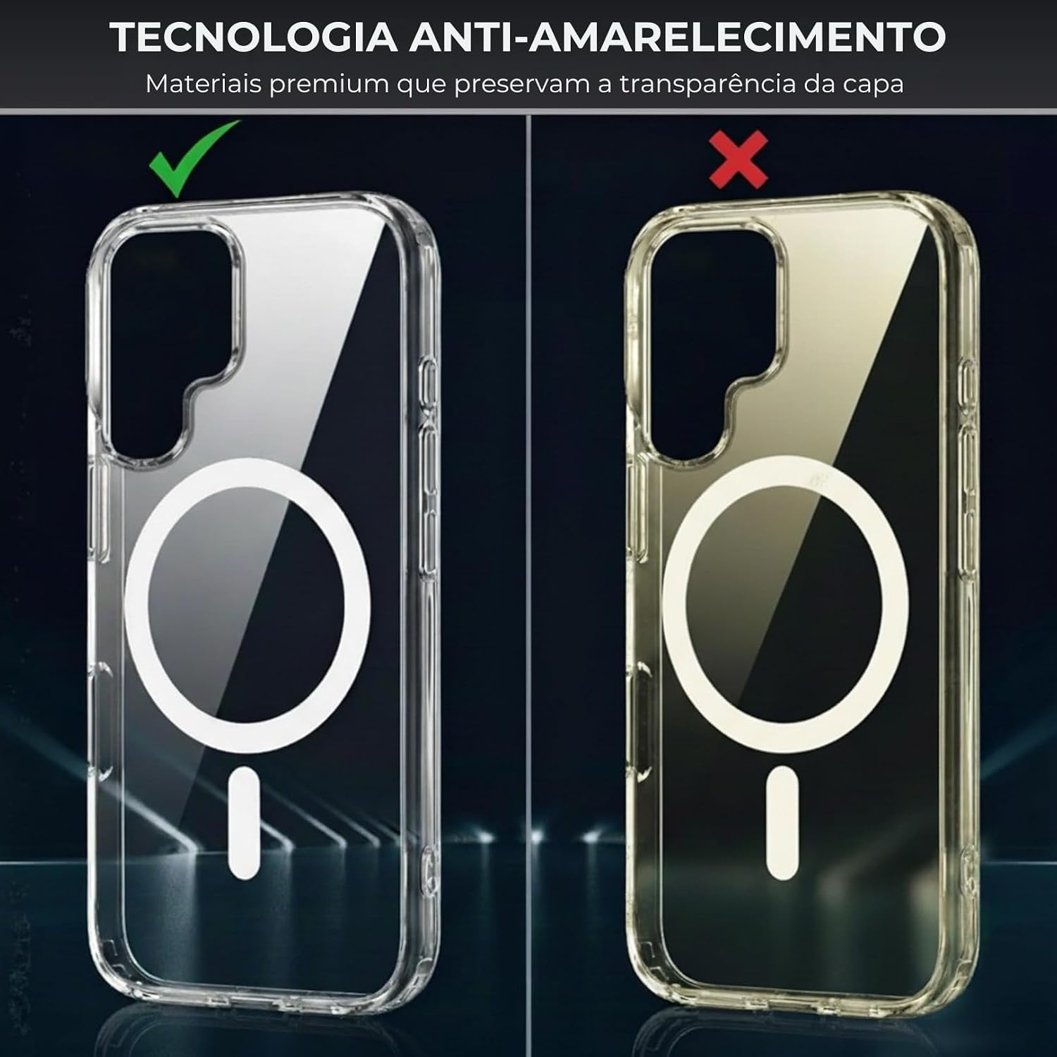 Capa Mag-safe para Samsung [Galaxy S25] Capinha Slim Premium com [Proteção de Câmera] Magnetica Clear Case Transparente [Anti-Amarelamento], Compatível com MagSafe e Anti Impacto (6.2 Pol)