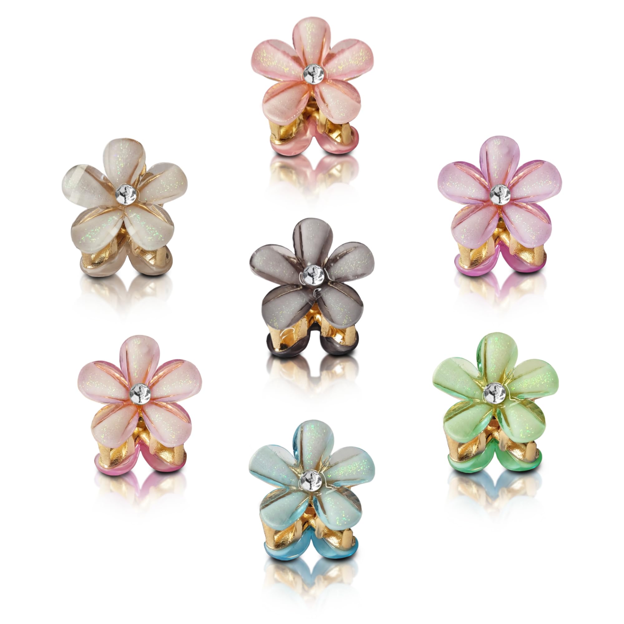 Sanas Small Hair Clips 7PCS Hair Accessories for Women's Tiny Hair Clips Butterfly Hair Accessory Flower Claw Clips for Hair Clip Tiny Fancy Hair Clips Cute Clips 7Pcs (Multicolour)-image-9