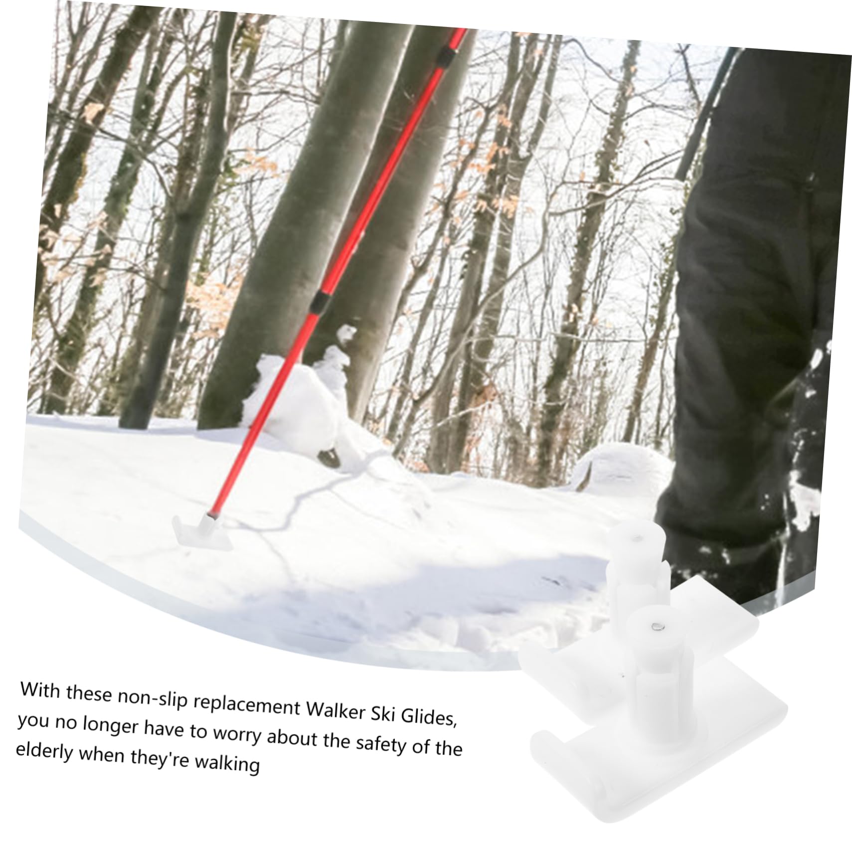 Healeved Walker Skis Gliders for Elderly 2pcs Walker Feet Glides Heavy Duty Walker Ski Slides Anti-Slip Feature