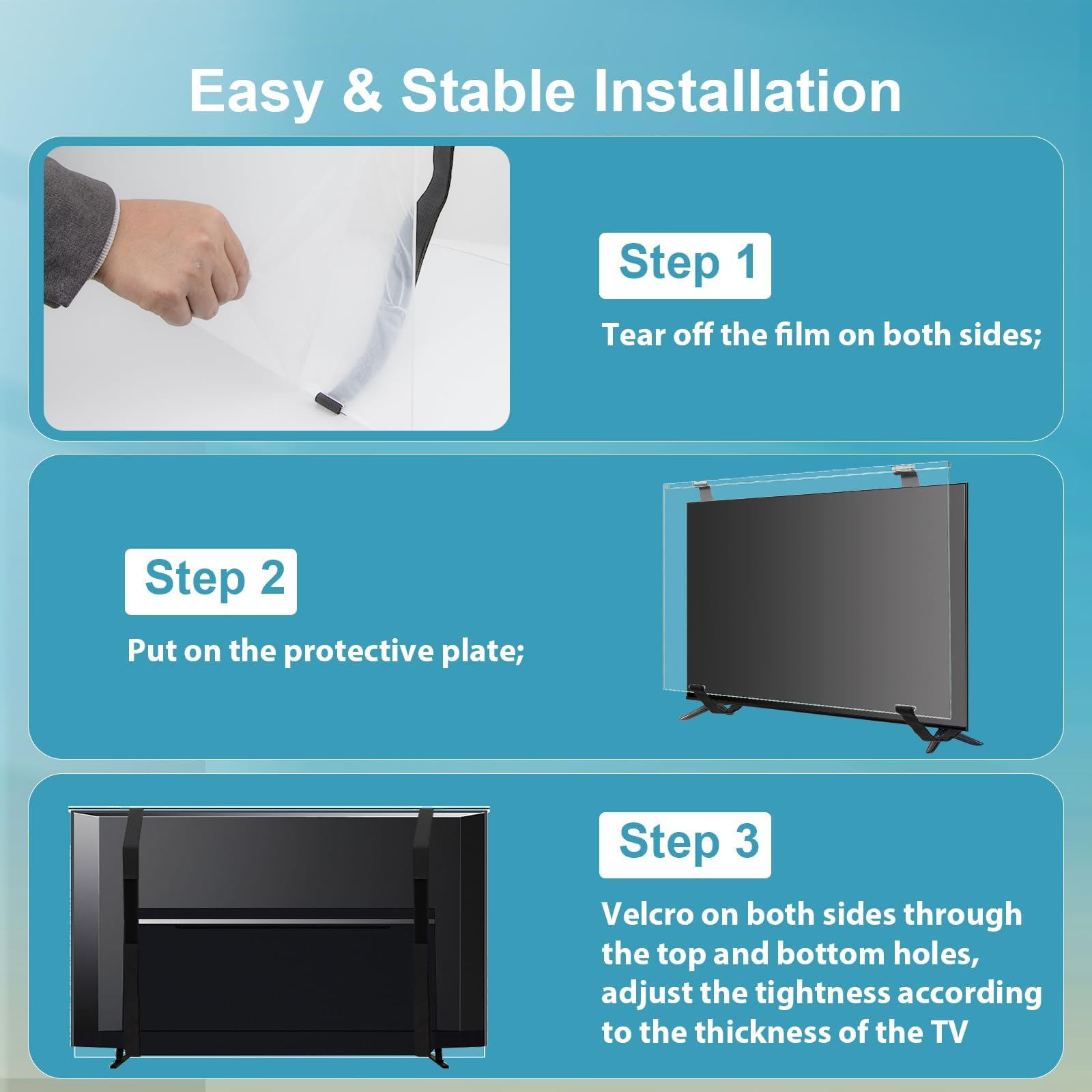 Protector de Pantalla de 65 Pulgadas para TV, Ultratransparente, Antihuellas, Reduce Golpes y Arañazos, Fácil de Limpiar, Protector de Pantalla Acrílico para Pantalla de TV y Monitor