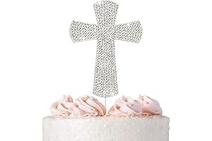 Premium Silver Cross Cake Topper