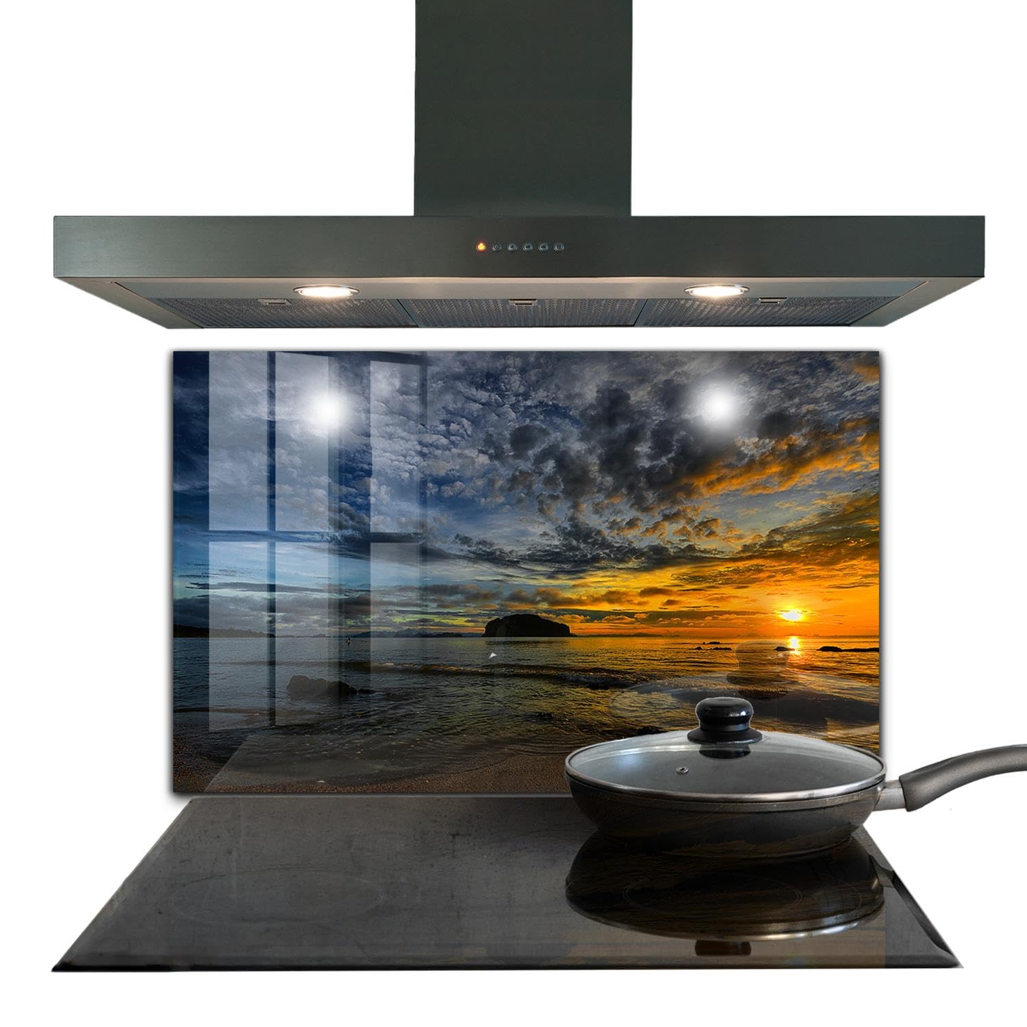 Panneau de cuisine cuisine décoration murale 100x70 cm avec panneau autocollant verre trempé