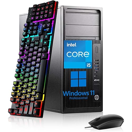 HP Z240 Tower Workstation Desktop Computer, Intel Core i5-6500, 32GB DDR4 RAM 512GB SSD, 2 DisplayPort, WiFi, Bluetooth, Keyboard&Mouse, Windows 11 Pro (Renewed)