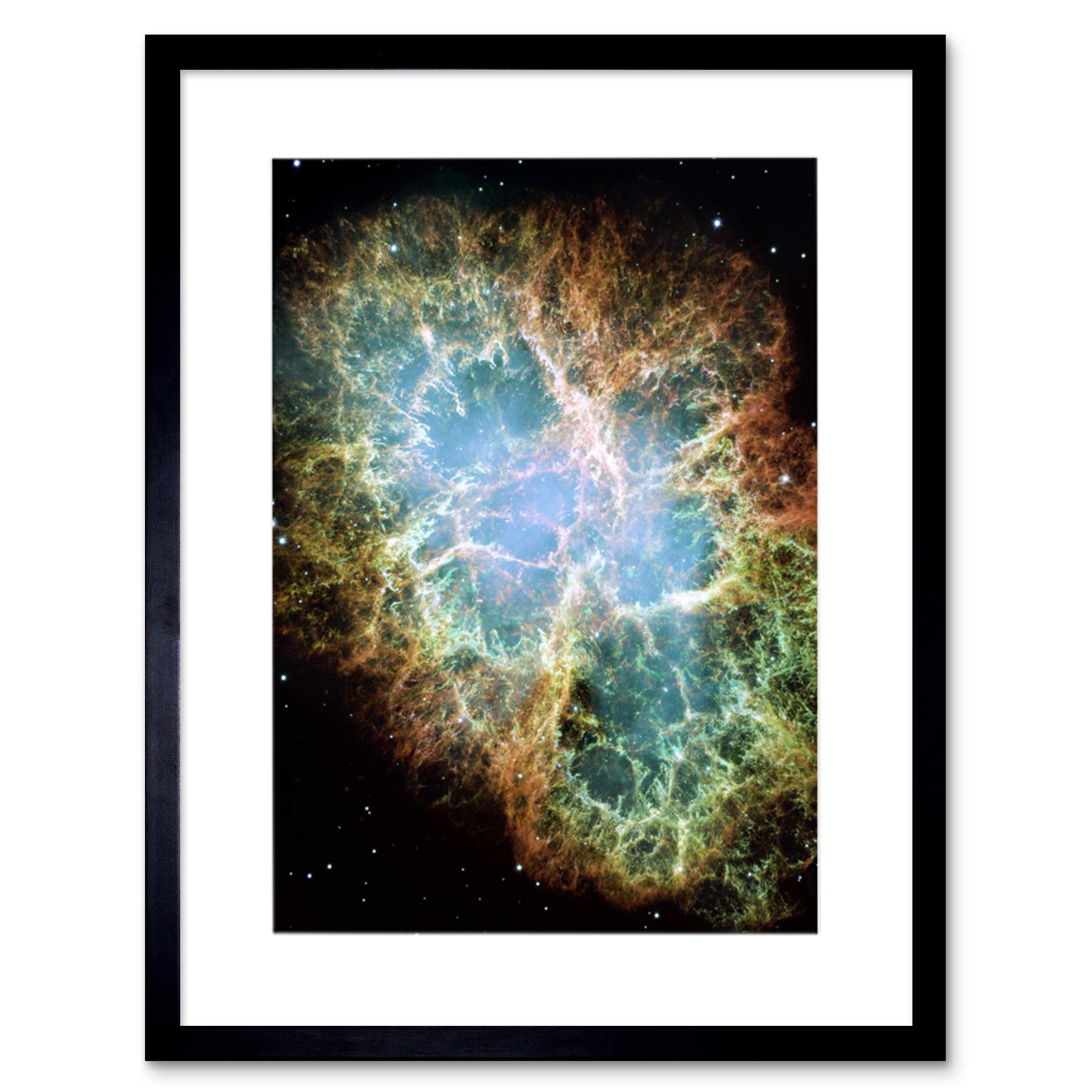 Wee Blue Coo Hubble Space Telescope Image Of The Crab Nebula Framed Wall Art Print